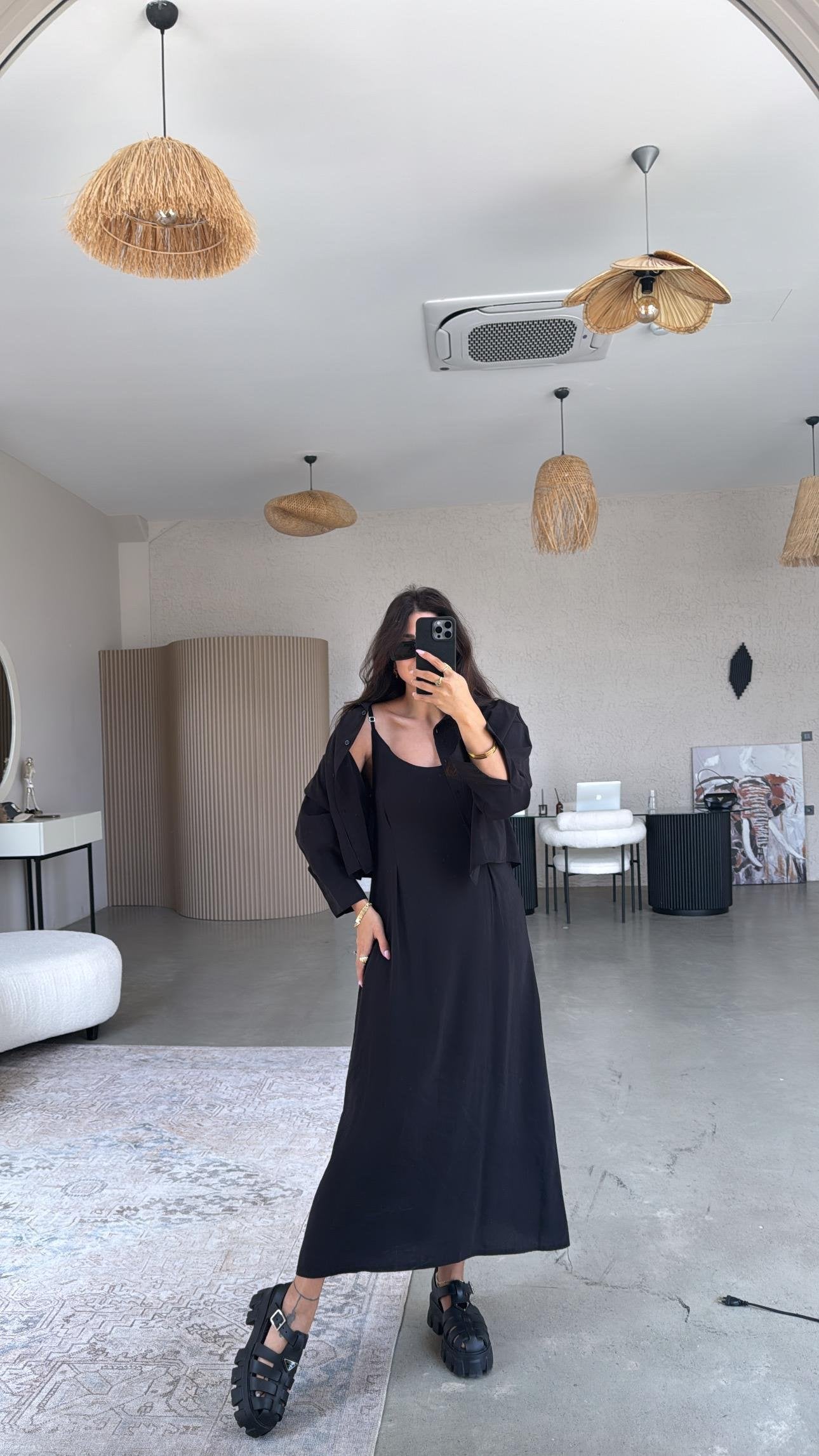 Ensemble minimaliste– robe & surchemise