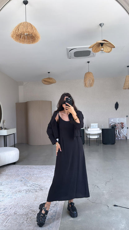 Ensemble minimaliste– robe & surchemise