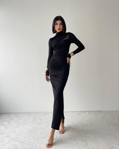 Robe détail épaule - noir