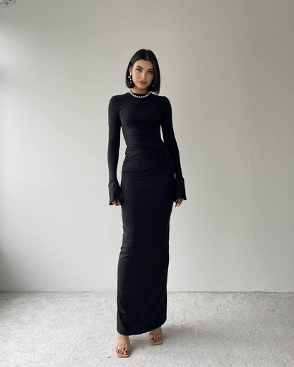 Robe détail hanche - noir