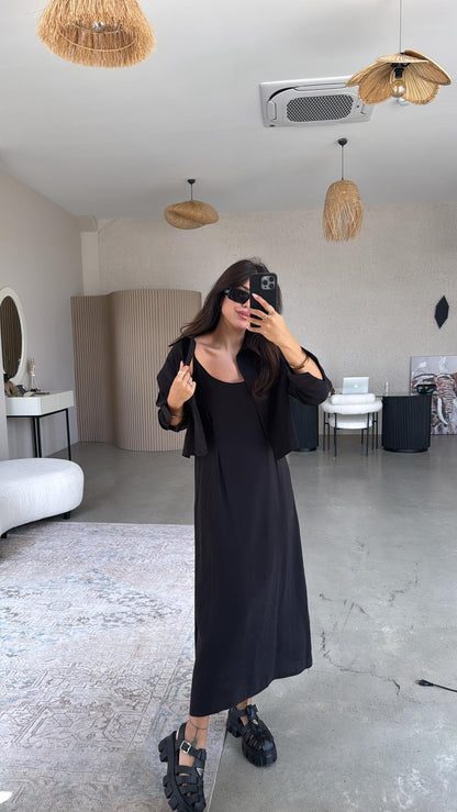 Ensemble minimaliste– robe & surchemise