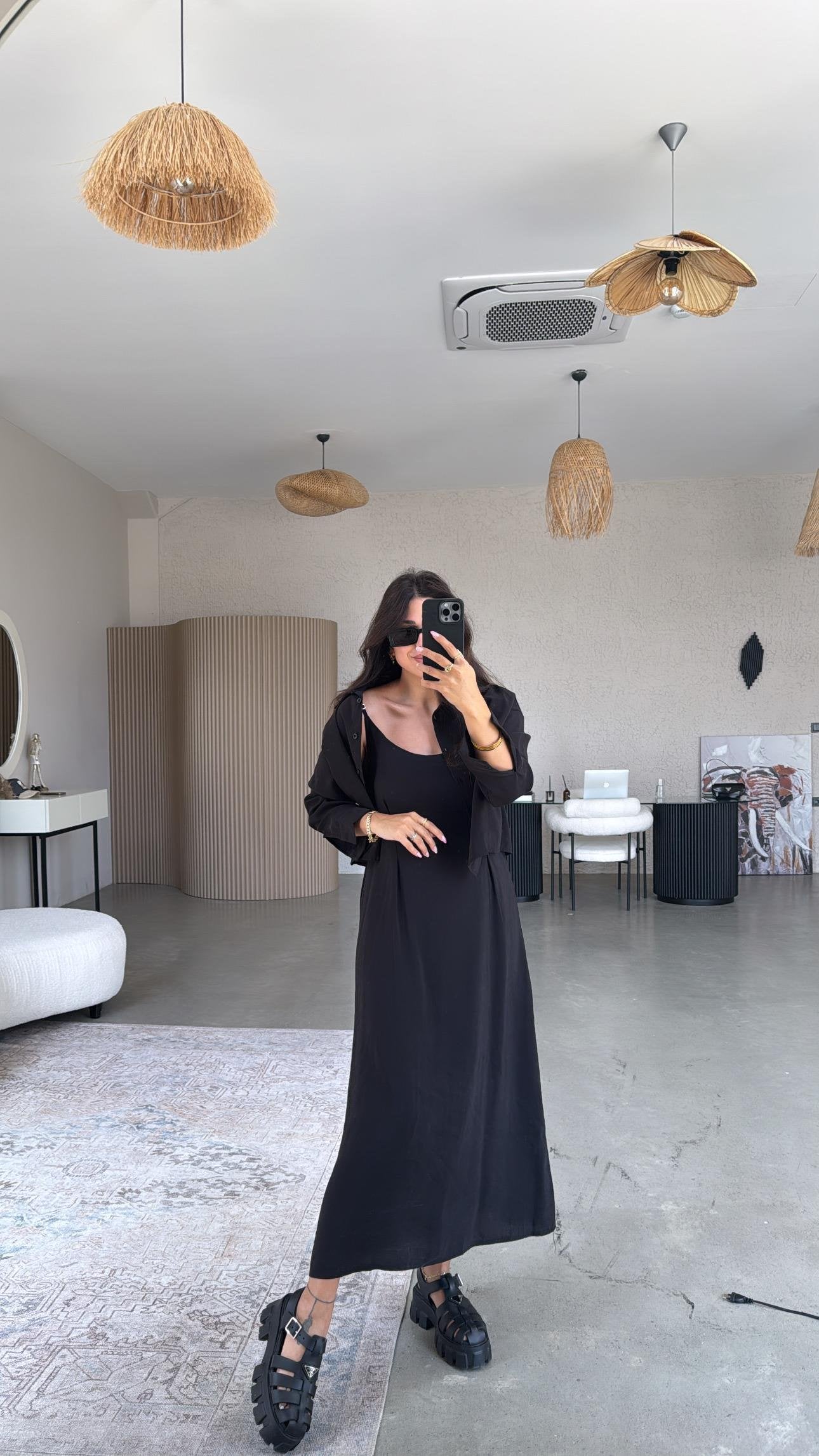 Ensemble minimaliste– robe & surchemise