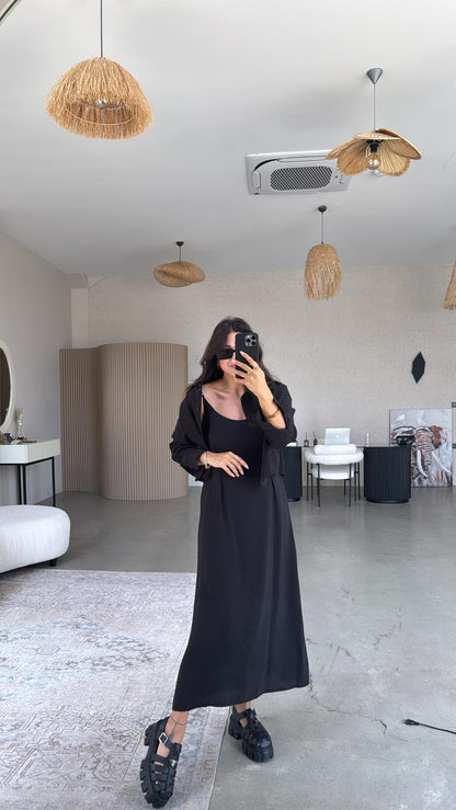 Ensemble minimaliste– robe & surchemise