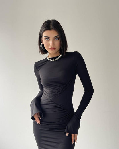 Robe détail hanche - noir