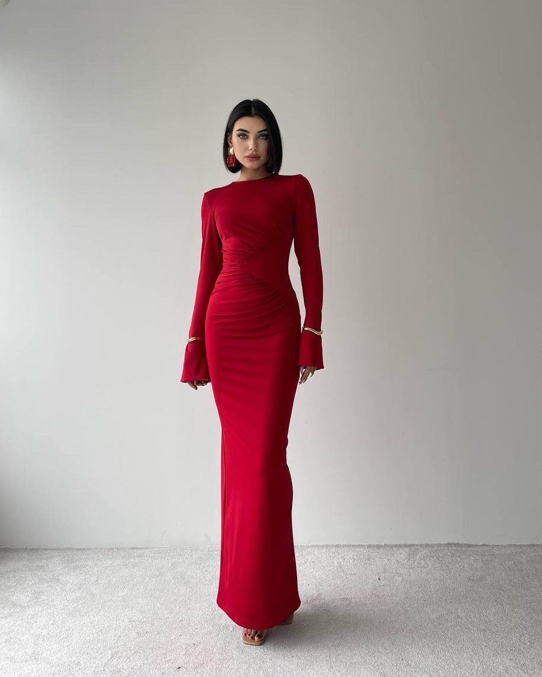 Robe détail hanche - rouge
