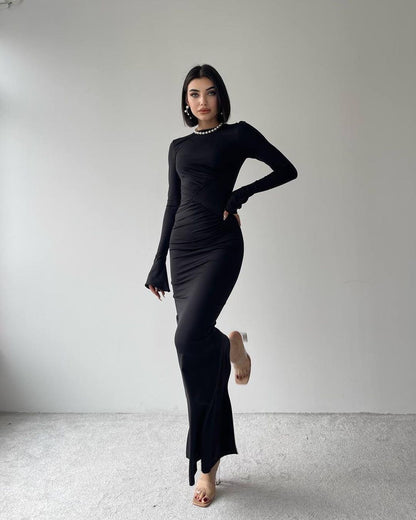 Robe détail hanche - noir