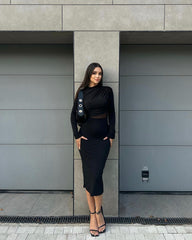 Robe moulante détail tulle